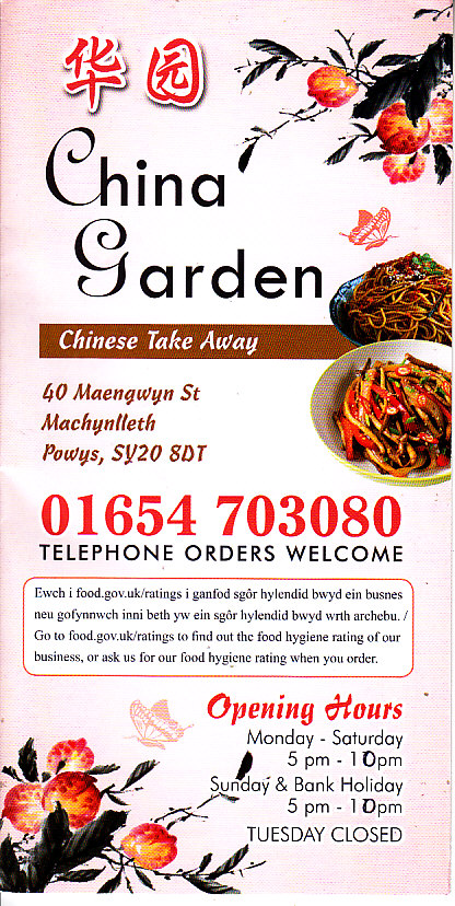 China Garden Chinese Takeaway In Machynleth