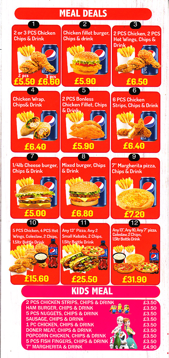 usa takeaway menu Fishguard