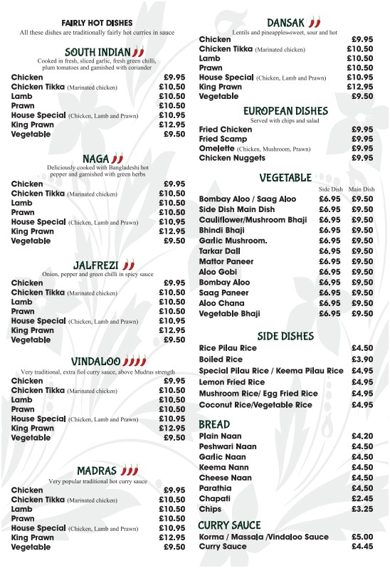 Menu of Hot Chilli Fishguard page 4