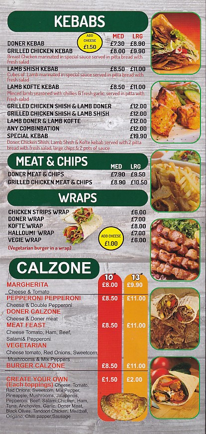 usa takeaway menu Fishguard
